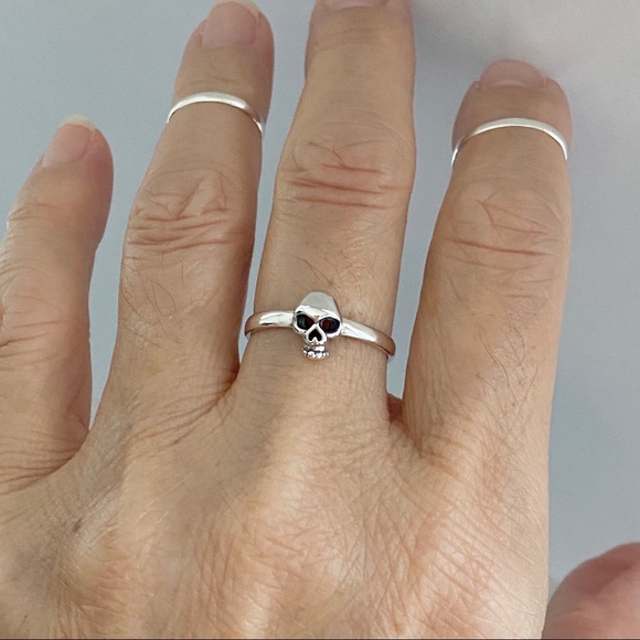 Sterling Silver Skull Ring, Religious Ring - Picture 2 of 13